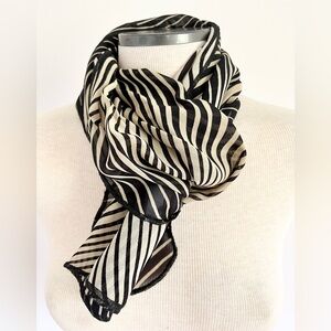 Zebra Striped Black and White Scarf